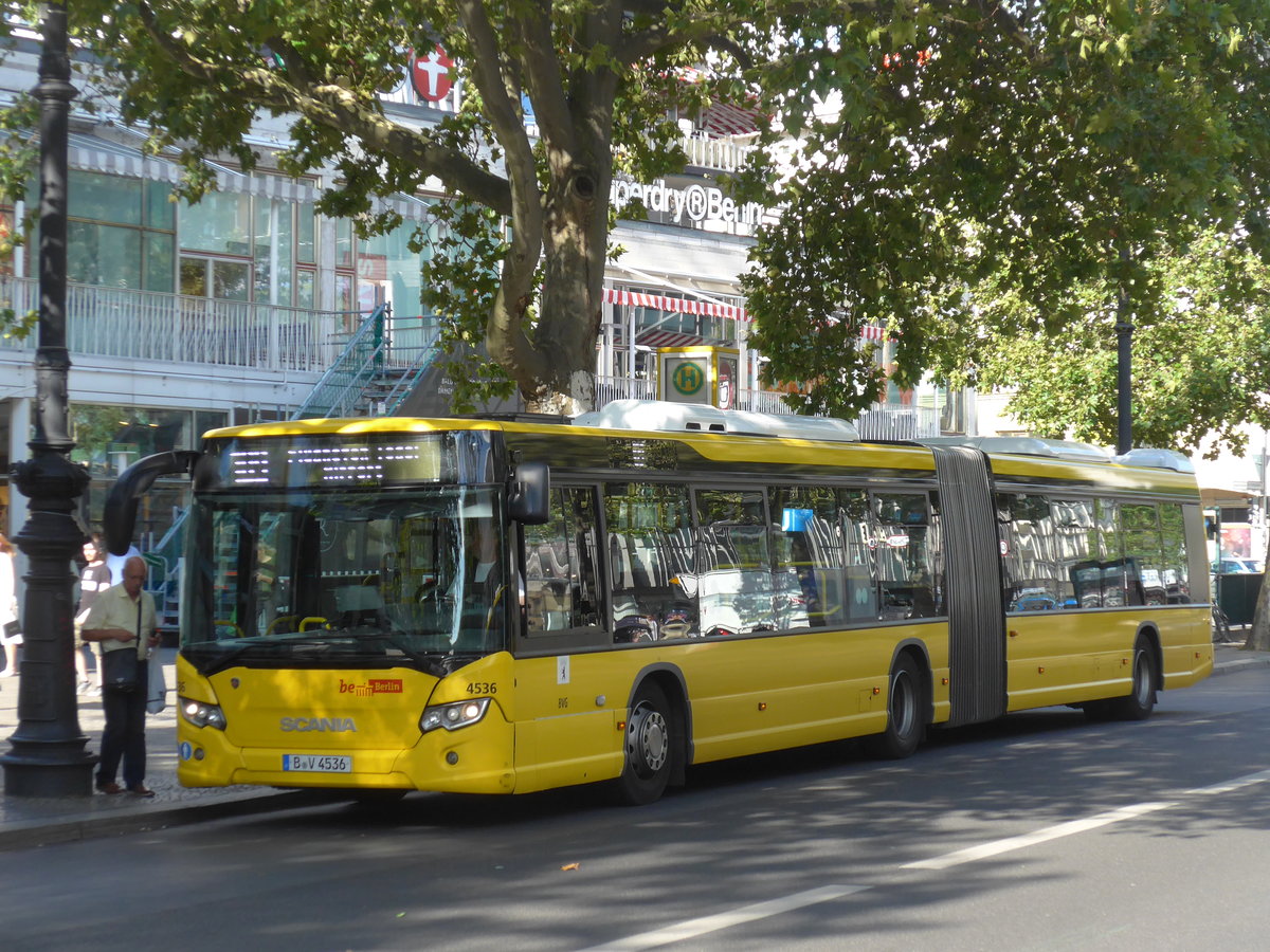 (183'235) - BVG Berlin - Nr. 4536/B-V 4536 - Scania am 9. August 2017 in Berlin, Kurfrstendamm