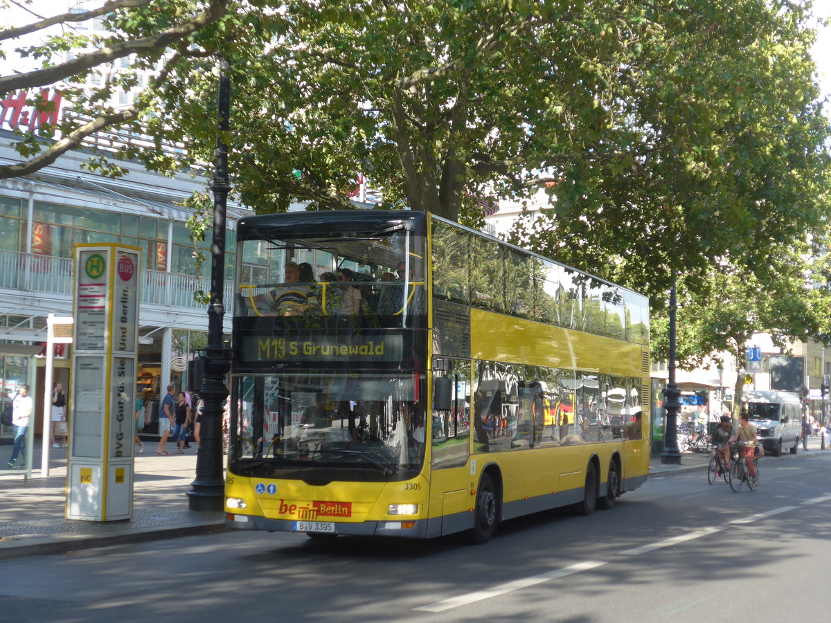 (183'243) - BVG Berlin - Nr. 3305/B-V 3305 - MAN am 9. August 2017 in Berlin, Kurfrstendamm