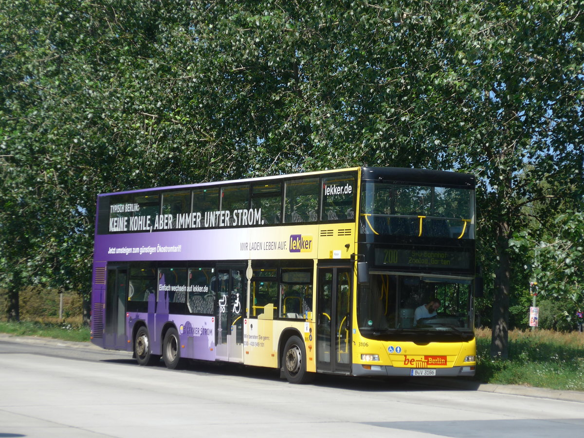 (183'343) - BVG Berlin - Nr. 3106/B-V 3106 - MAN am 10. August 2017 in Berlin, Michelangelostrasse