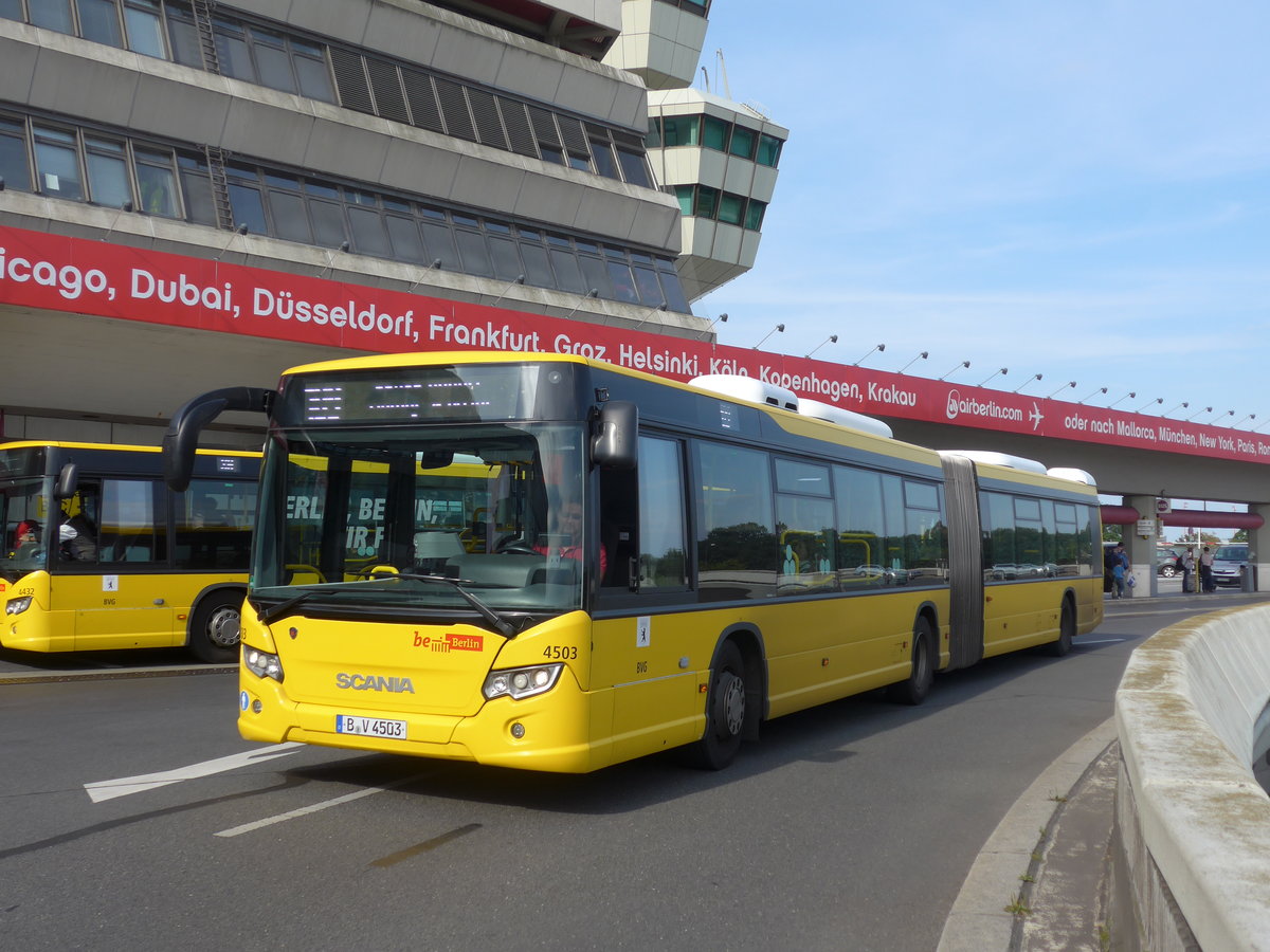 (183'371) - BVG Berlin - Nr. 4503/B-V 4503 - Scania am 10. August 2017 in Berlin, Flughafen Tegel