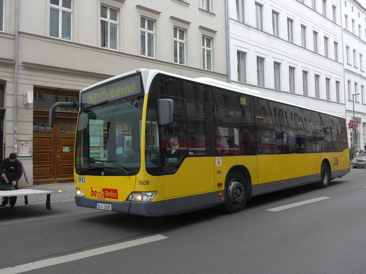 (183'467) - BVG Berlin - Nr. 1608/B-V 1608 - Mercedes am 11. August 2017 in Berlin, Friedrichstrasse