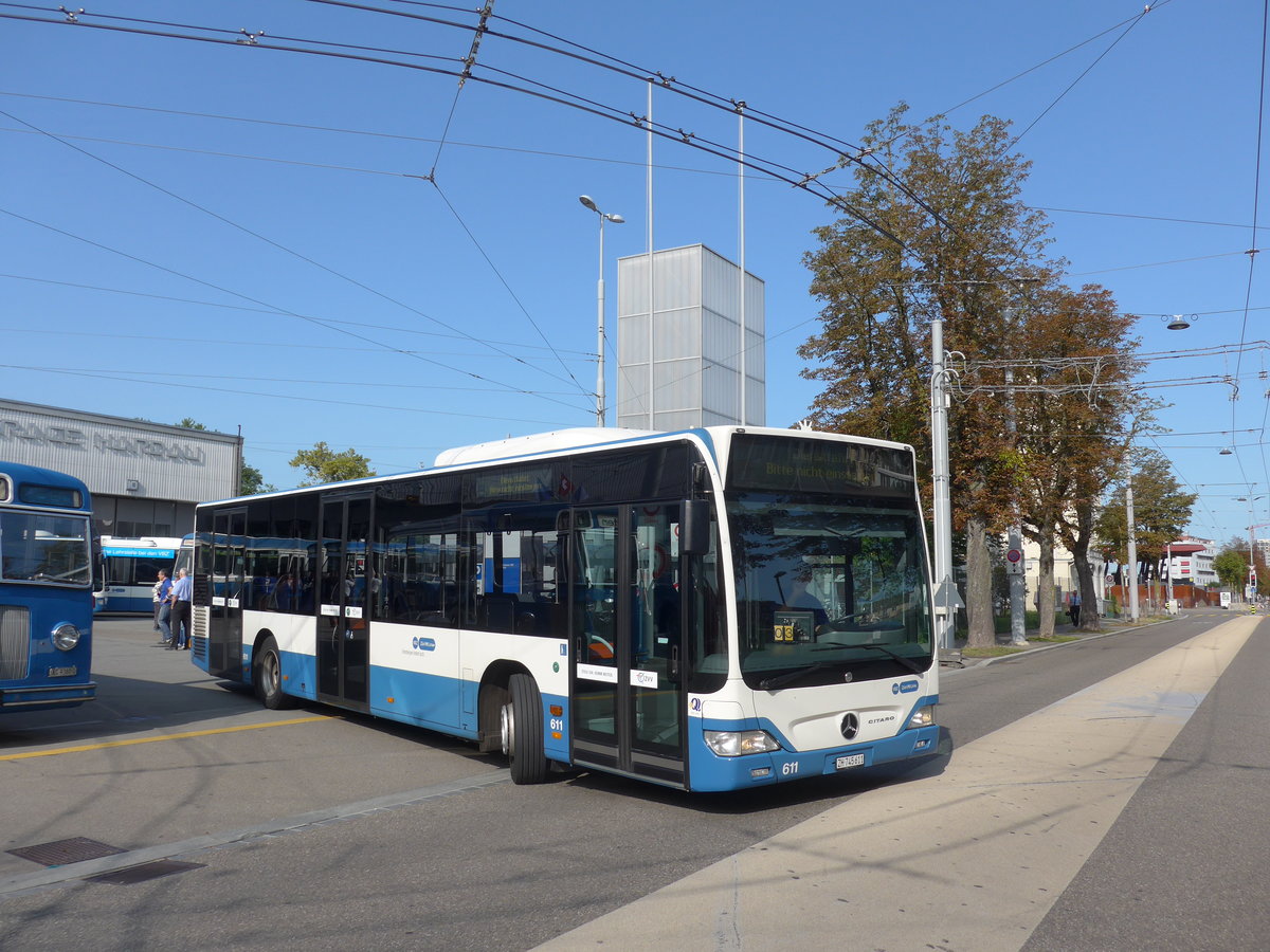 (183'694) - VBZ Zrich - Nr. 611/ZH 745'611 - Mercedes am 20. August 2017 in Zrich, Garage Hardau