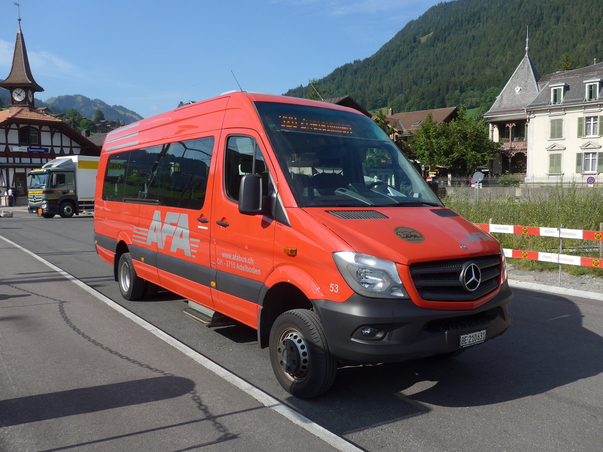 (183'964) - AFA Adelboden - Nr. 53/BE 210'631 - Mercedes am 24. August 2017 beim Bahnhof Zweisimmen