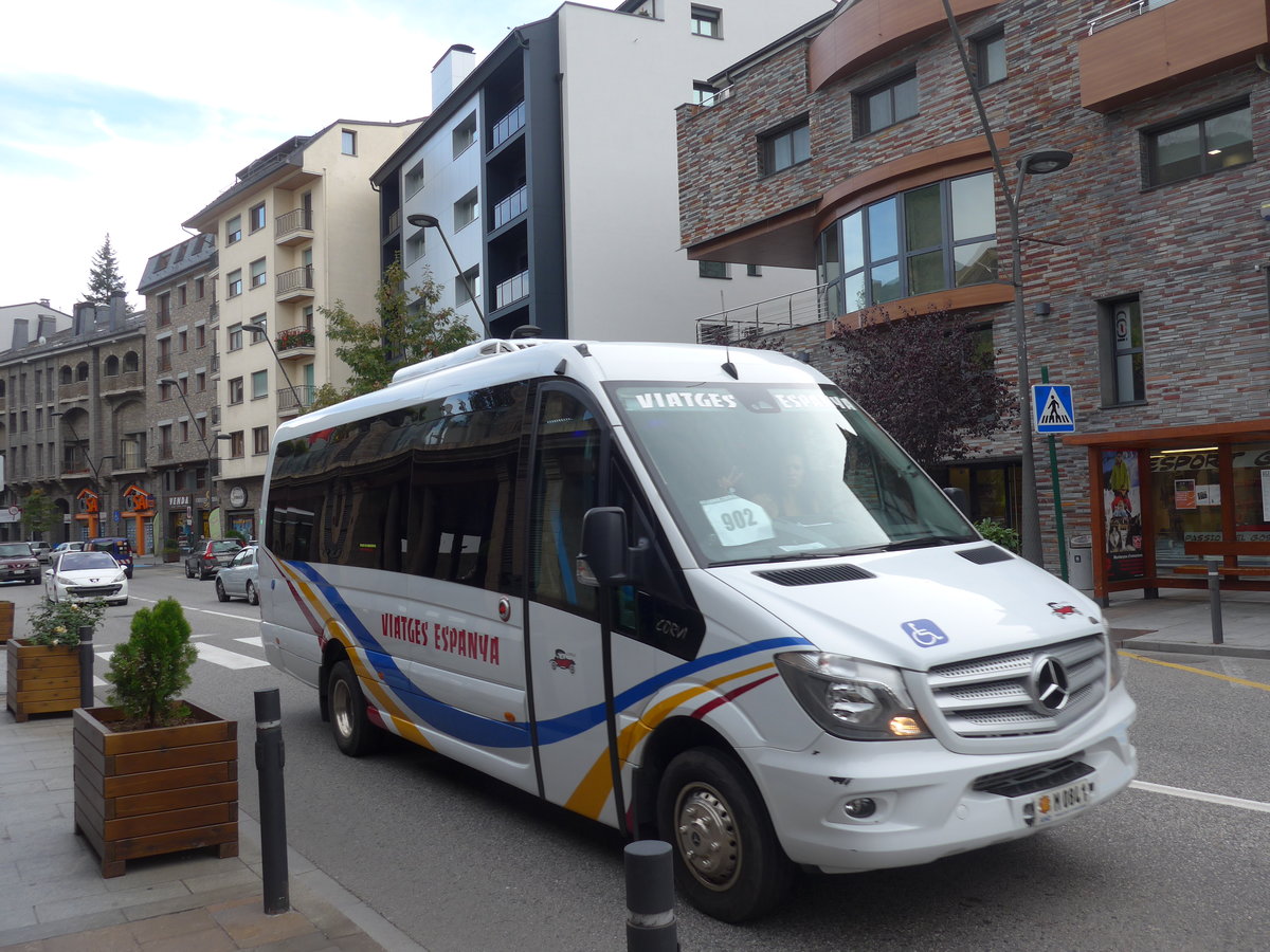 (185'578) - Viatges Espanya, Sant Juli de Lria - M0841 - Mercedes am 28. September 2017 in La Massana, Les Entrades