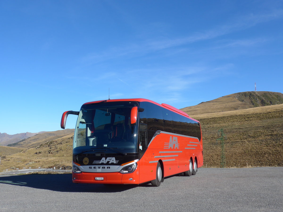 (185'614) - Aus der Schweiz: AFA Adelboden - Nr. 16/BE 21'181 - Setra am 29. September 2017 auf dem Port d'Envalira, 2408 Meter ber Meer