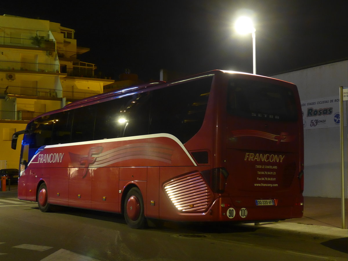 (185'703) - Aus Frankreich: Francony, Le Chtelard - DQ 220 VF - Setra am 29. September 2017 in Roses, Hotel Sant Marc