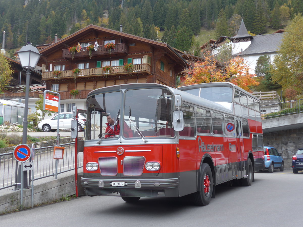 (185'812) - Huselmann, Bern - Nr. 26/BE 9475 - FBW/Vetter-R&J Anderthalbdecker (ex AFA Adelboden Nr. 9) am 8. Oktober 2017 in Adelboden, Busstation