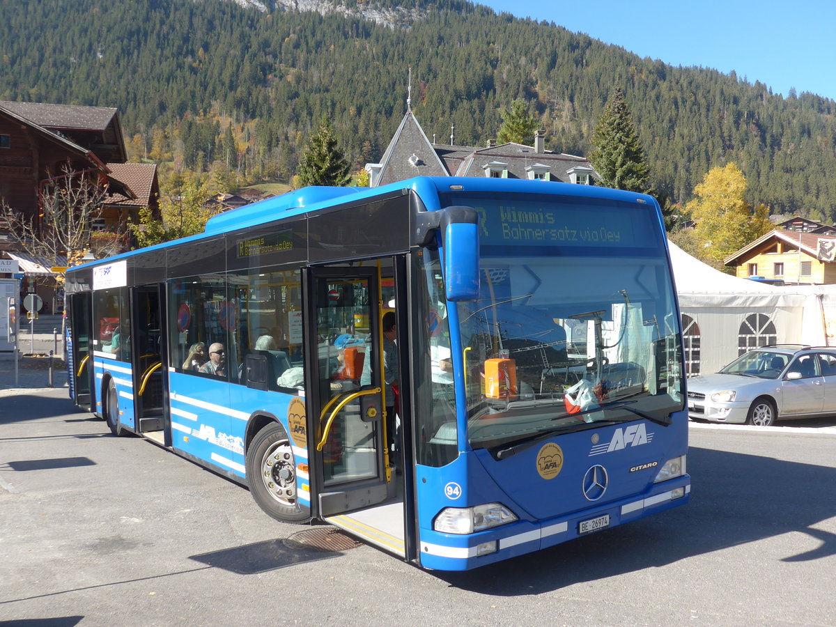 (185'895) - AFA Adelboden - Nr. 94/BE 26'974 - Mercedes am 16. Oktober 2017 beim Bahnhof Zweisimmen