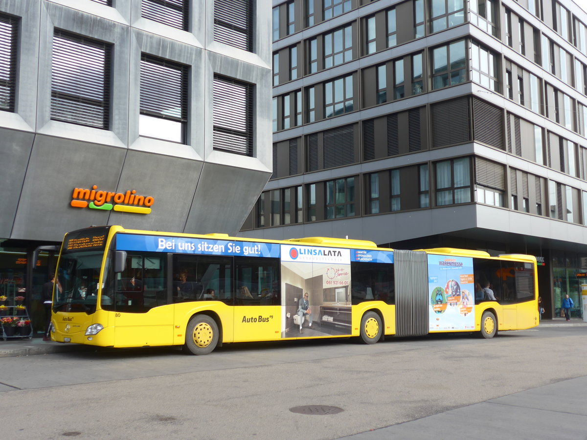 (186'075) - AAGL Liestal - Nr. 80/BL 46'534 - Mercedes am 21. Oktober 2017 beim Bahnhof Liestal