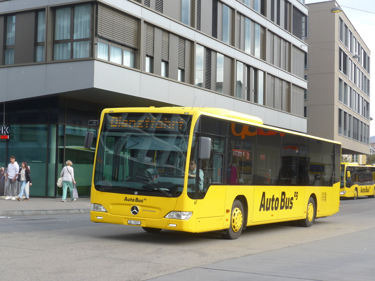 (186'091) - AAGL Liestal - Nr. 67/BL 7693 - Mercedes am 21. Oktober 2017 beim Bahnhof Liestal