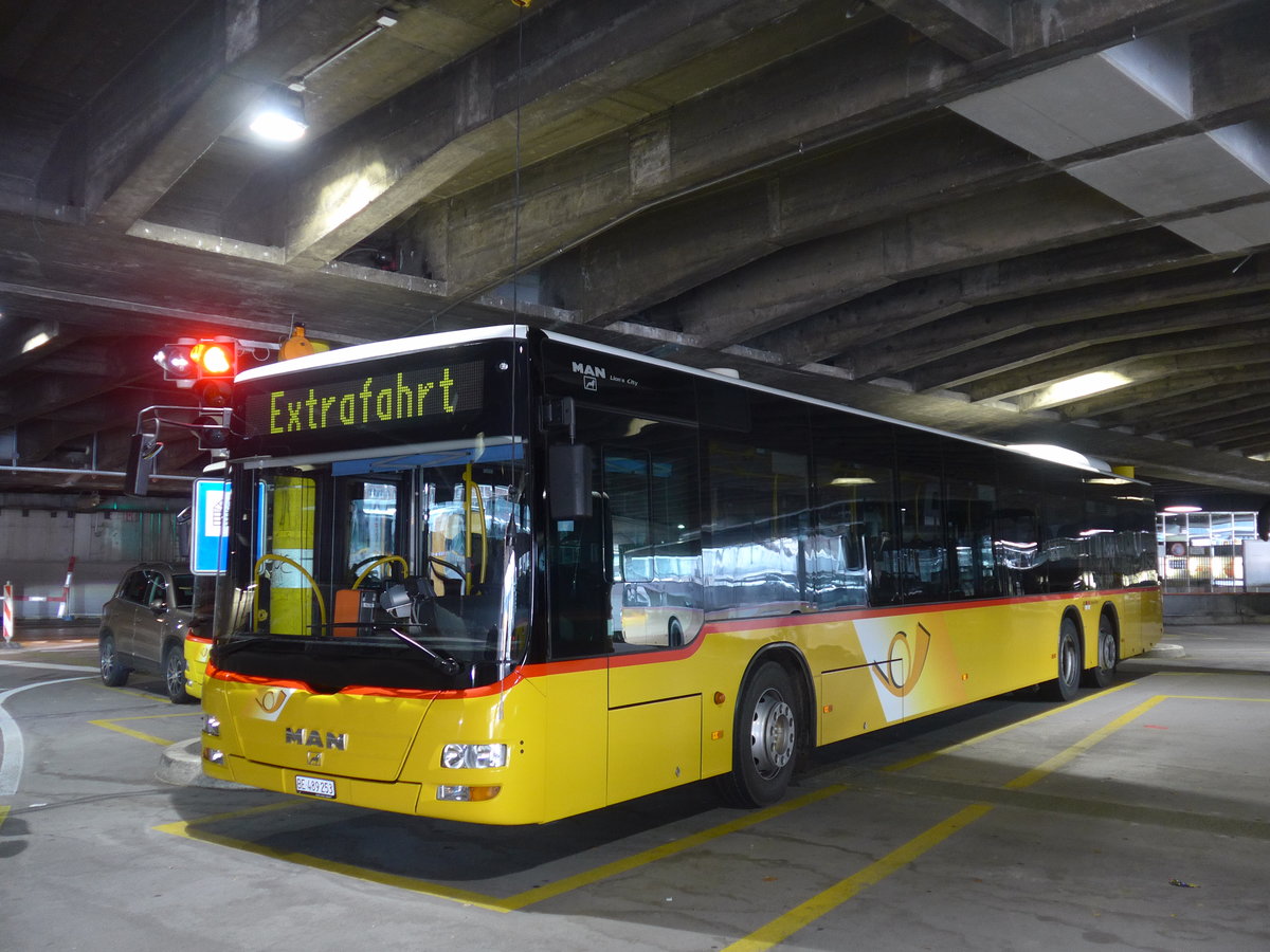 (186'558) - PostAuto Bern - Nr. 653/BE 489'253 - MAN am 19. November 2017 in Bern, Postautostation