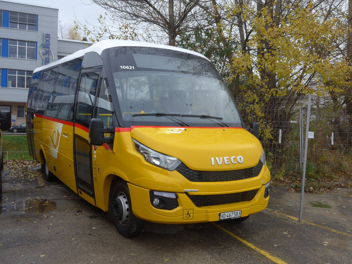 (186'646) - CarPostal Ouest - VD 467'583 - Iveco/Rosero am 25. November 2017 in Yverdon, Garage