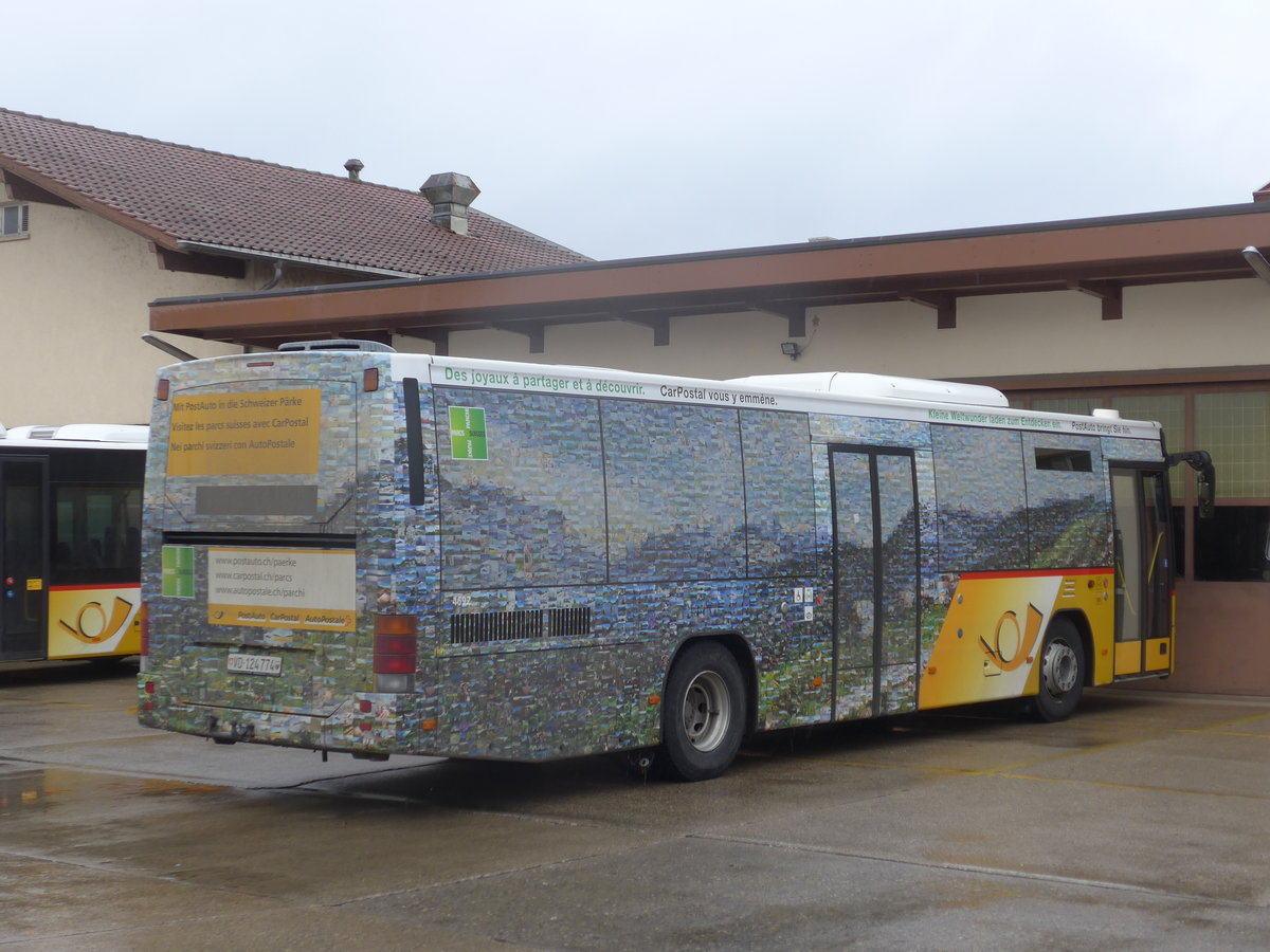 (186'664) - CarPostal Ouest - VD 124'774 - Volvo am 25. November 2017 in Yverdon, Garage