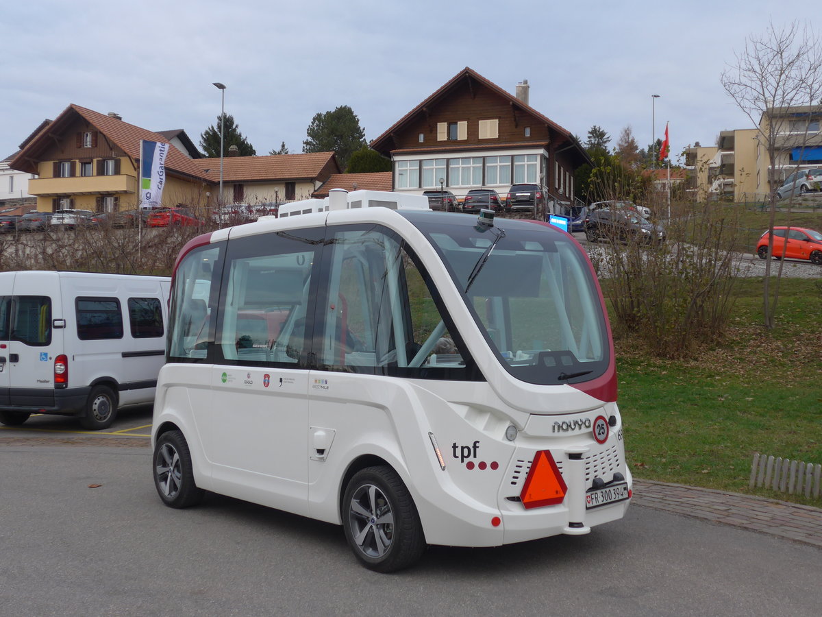 (186'700) - TPF Fribourg - Nr. 699/FR 300'394 - Navya am 27. November 2017 in Marly, Epinettes