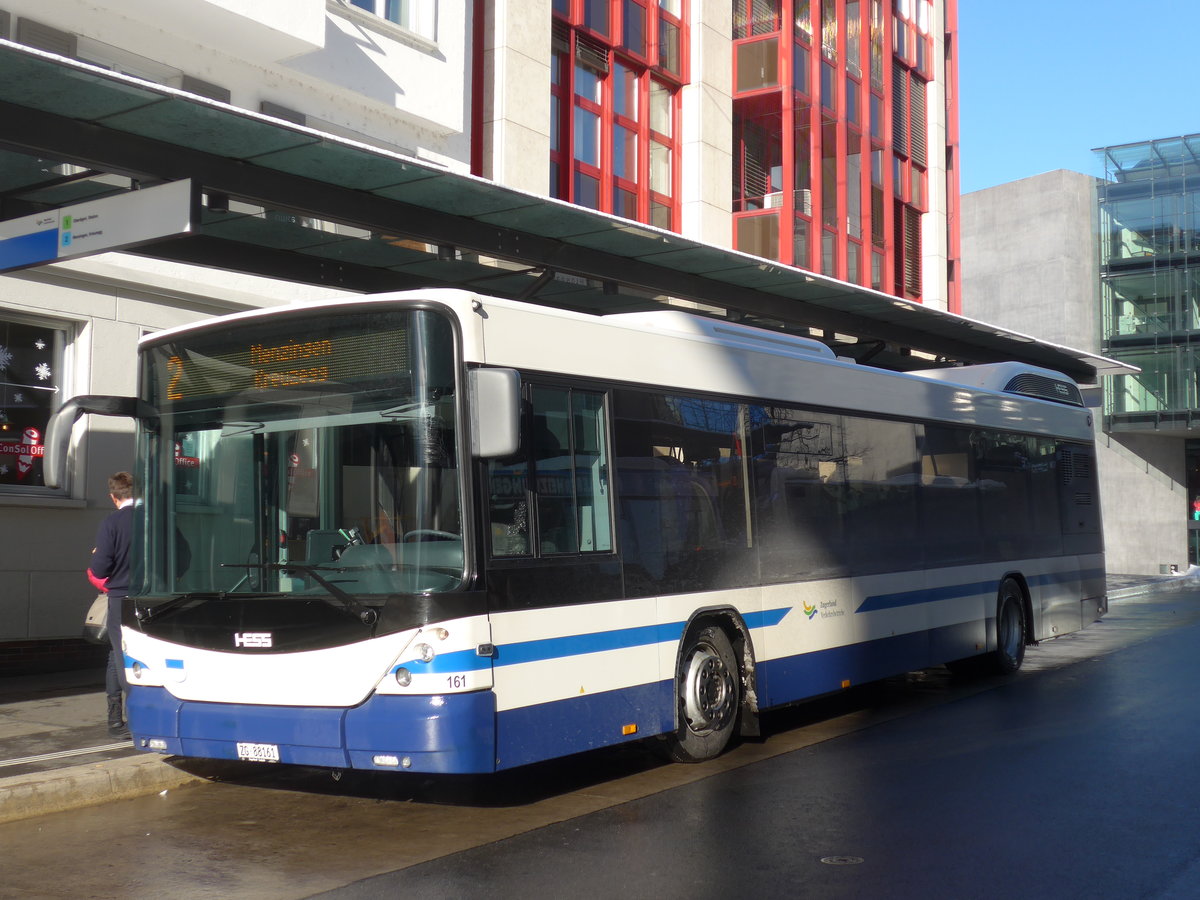 (186'847) - ZVB Zug - Nr. 161/ZG 88'161 - Hess am 9. Dezember 2017 beim Bahnhof Zug