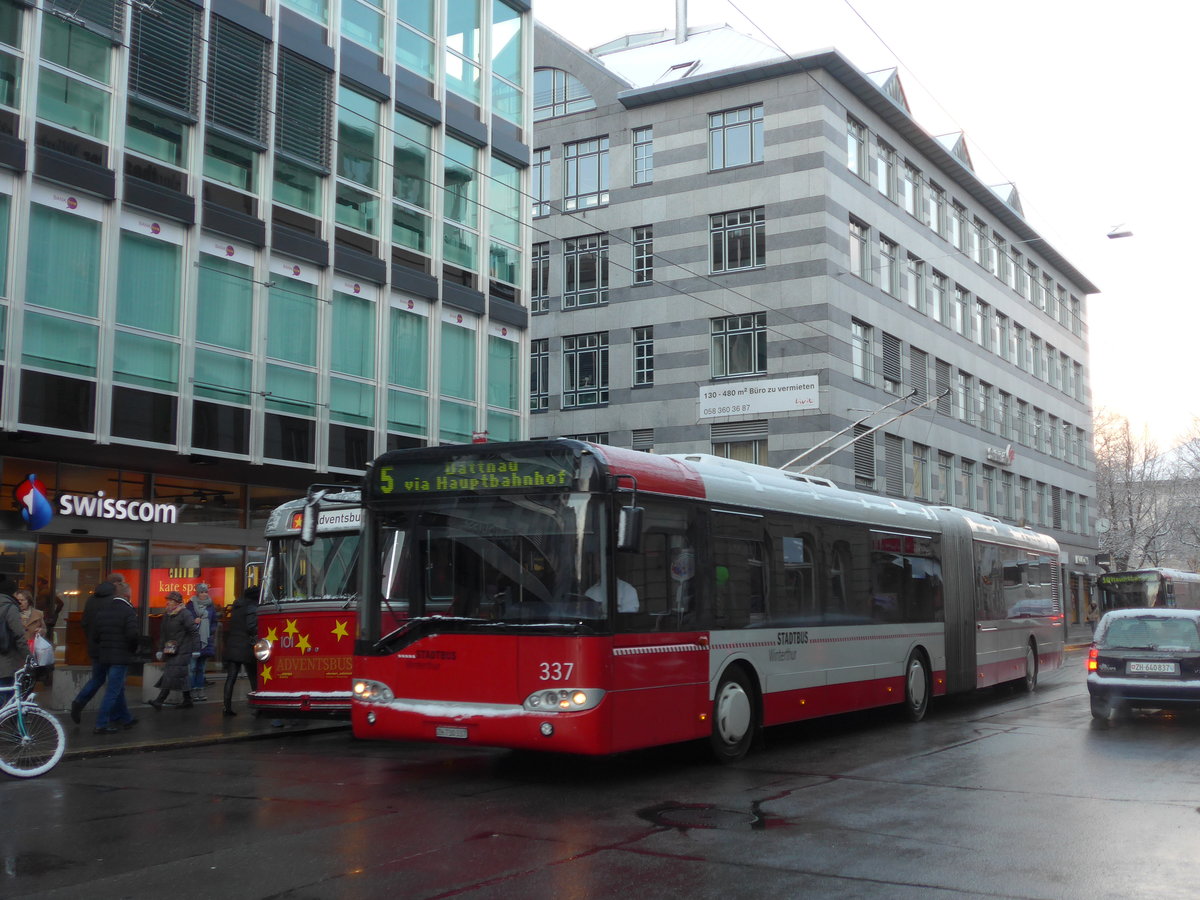 (186'921) - SW Winterthur - Nr. 337/ZH 730'337 - Solaris am 9. Dezember 2017 in Winterthur, Schmidgasse