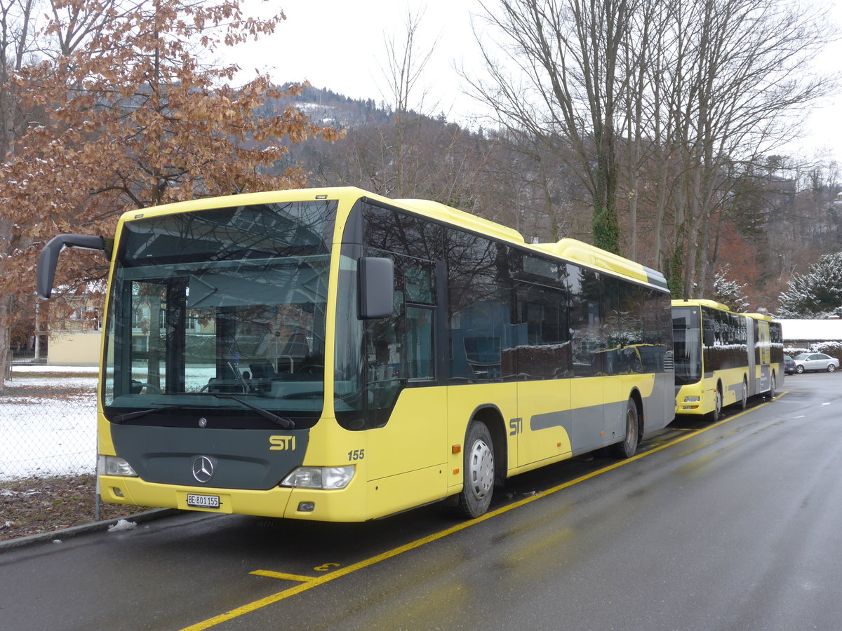 (187'016) - STI Thun - Nr. 155/BE 801'155 - Mercedes am 17. Dezember 2017 bei der Schifflndte Thun