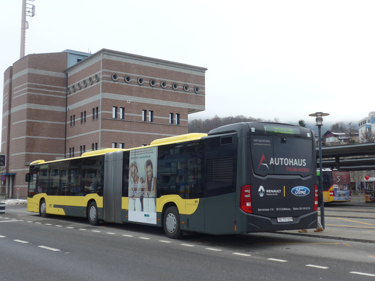 (187'276) - STI Thun - Nr. 162/BE 752'162 - Mercedes am 24. Dezember 2017 beim Bahnhof Spiez