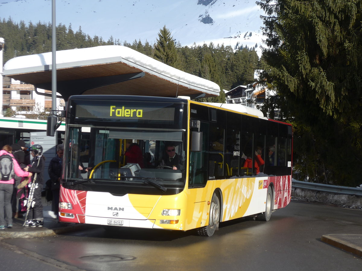 (187'367) - Stuppan, Flims - GR 64'143 - MAN am 26. Dezember 2017 in Laax, Bergbahnen