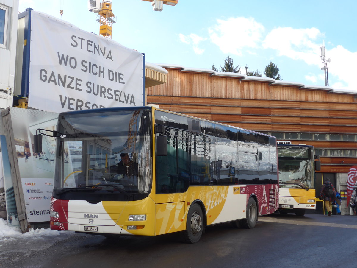 (187'381) - Stuppan, Flims - GR 88'602 - MAN/Gppel am 26. Dezember 2017 in Flims, Bergbahnen