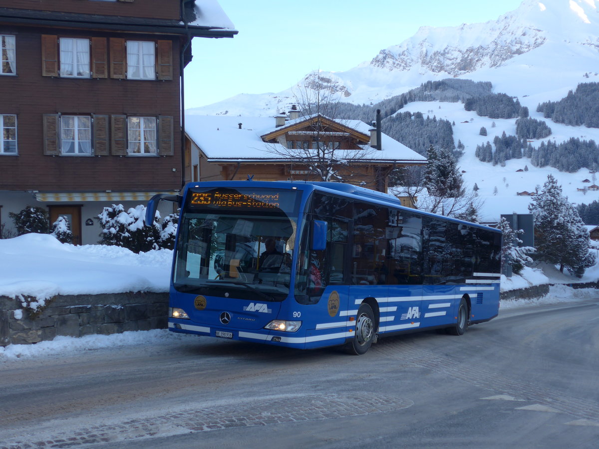 (187'466) - AFA Adelboden - Nr. 90/BE 398'916 - Mercedes am 29. Dezember 2017 in Adelboden, Landstrasse