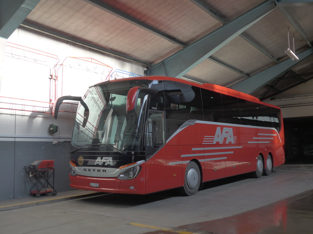 (187'479) - AFA Adelboden - Nr. 16/BE 21'181 - Setra am 29. Dezember 2017 in Adelboden, Busstation