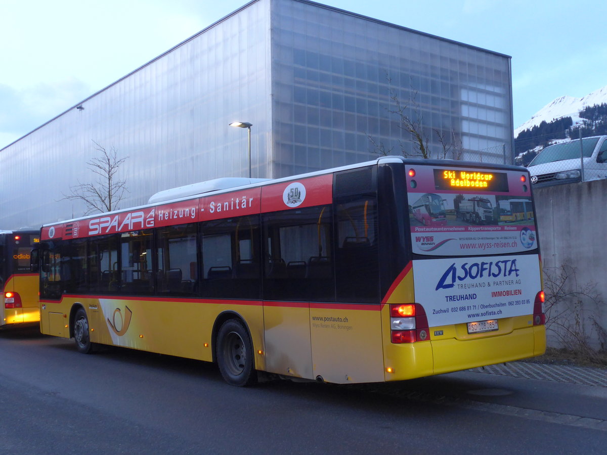 (187'687) - Wyss, Boningen - Nr. 48/SO 108'085 - MAN am 7. Januar 2018 beim Bahnhof Frutigen