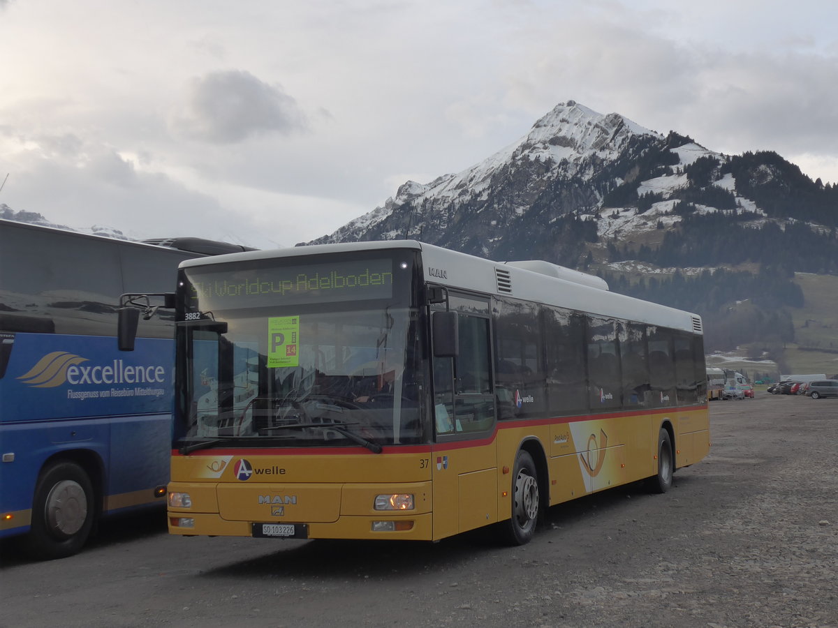 (187'704) - Wyss, Boningen - Nr. 37/SO 103'226 - MAN am 7. Januar 2018 in Frutigen, Flugplatz