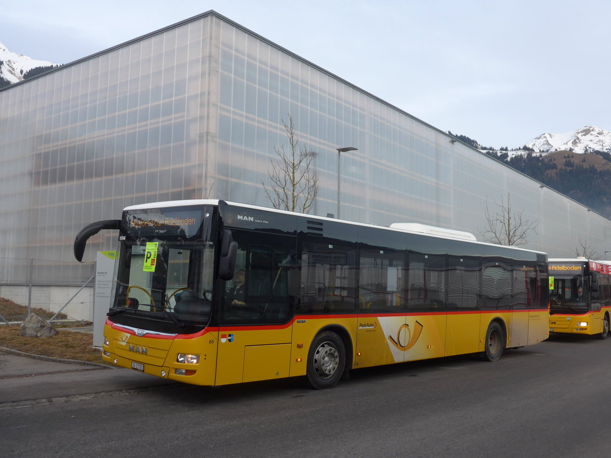 (187'716) - Wyss, Boningen - Nr. 65/SO 21'793 - MAN am 7. Januar 2018 beim Bahnhof Frutigen