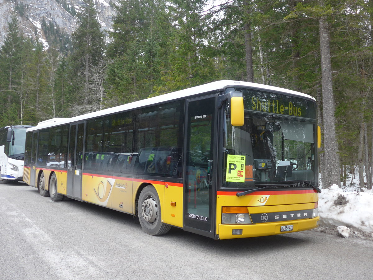 (187'786) - AVA Aarberg - Nr. 12/BE 350'471 - Setra (ex Nr. 11; ex Nr. 7) am 7. Januar 2018 in Adelboden, Unter dem Birg