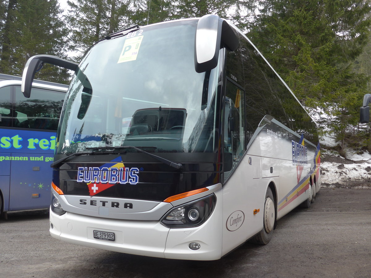 (187'830) - Eurobus, Bern - Nr. 2/BE 379'902 - Setra am 7. Januar 2018 in Adelboden, Unter dem Birg