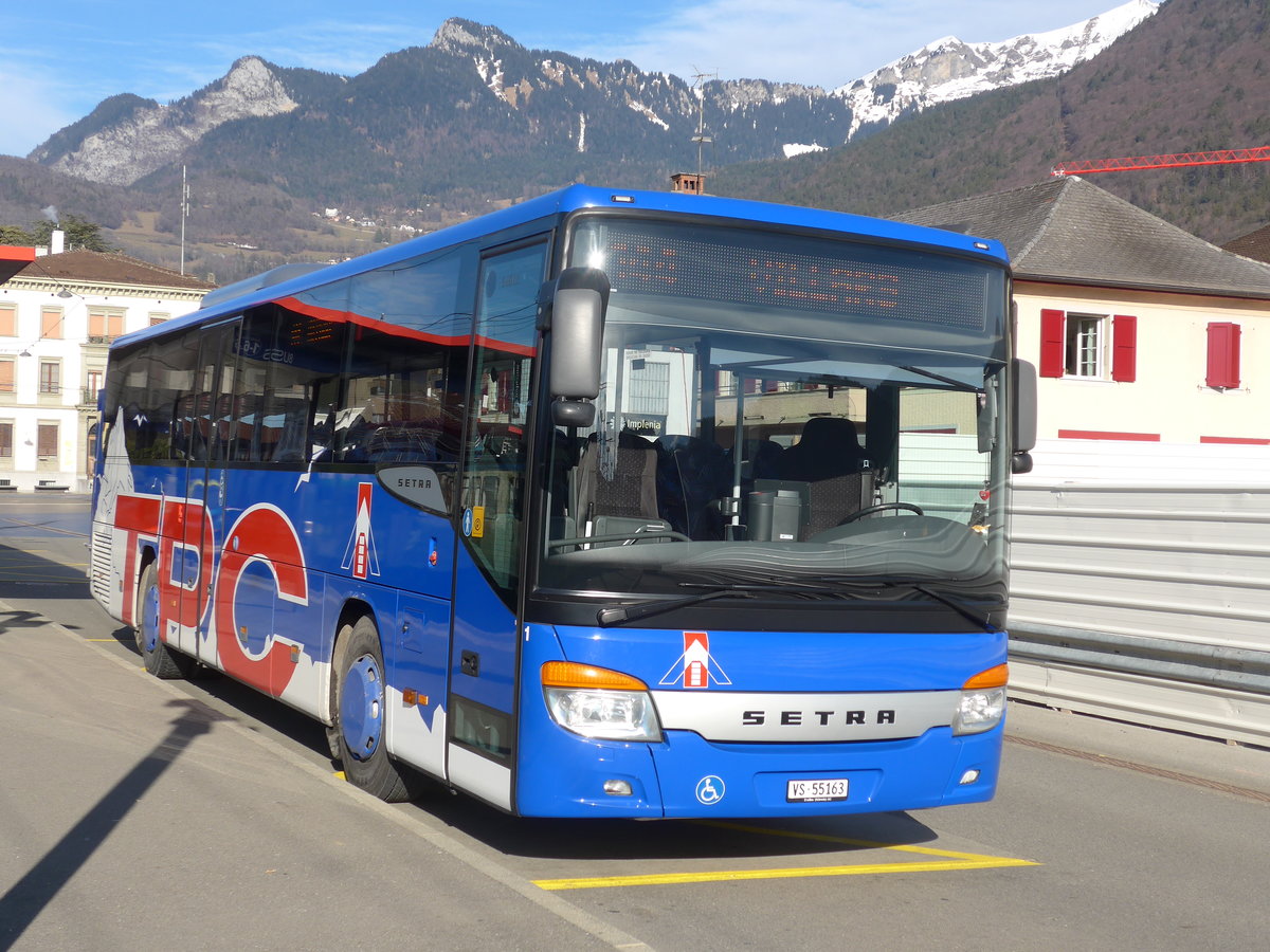 (187'934) - TPC Aigle - Nr. 1/VS 55'163 - Setra am 14. Januar 2018 beim Bahnhof Aigle