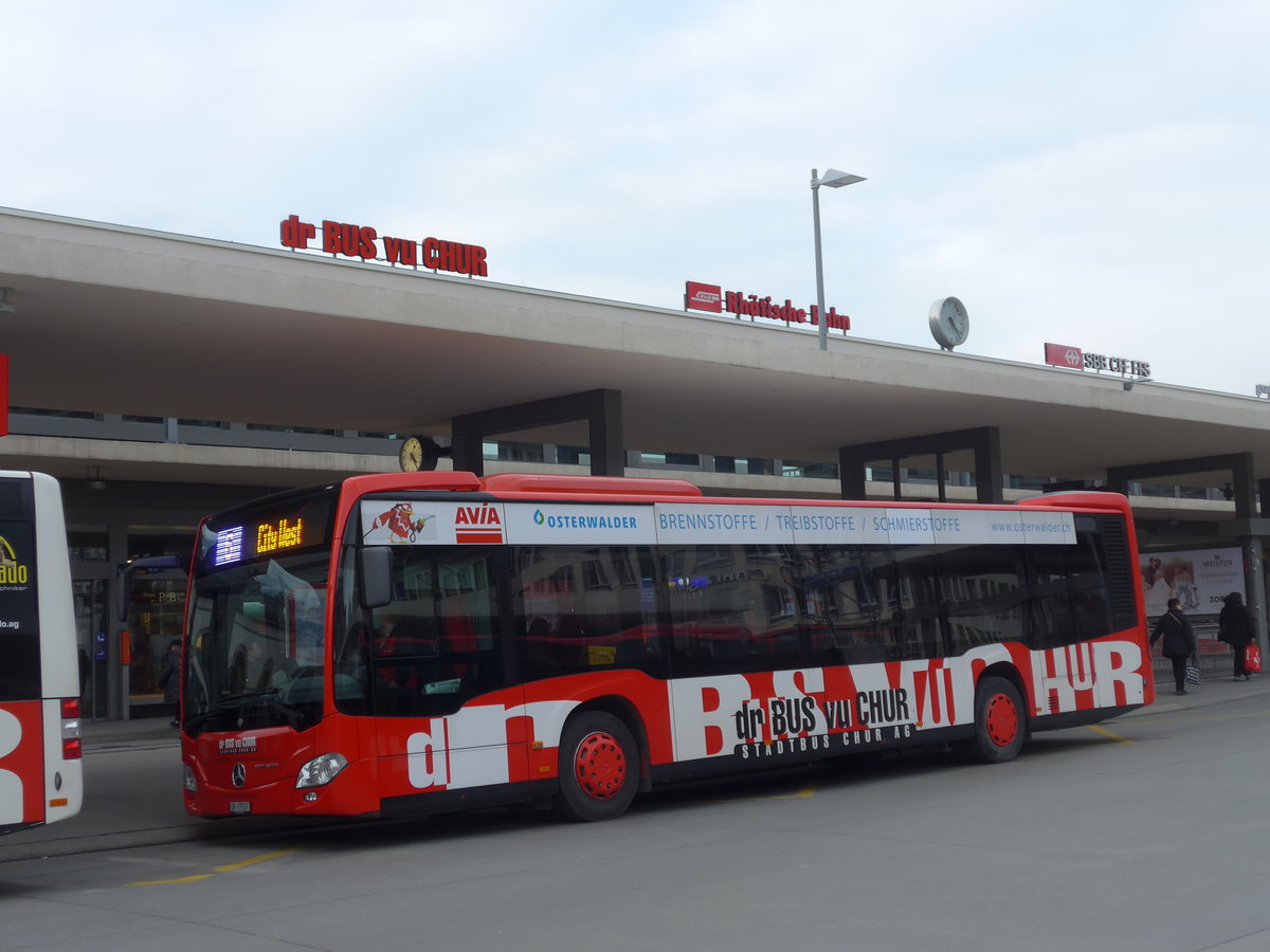 (188'176) - SBC Chur - Nr. 7/GR 97'507 - Mercedes am 3. Februar 2018 beim Bahnhof Chur