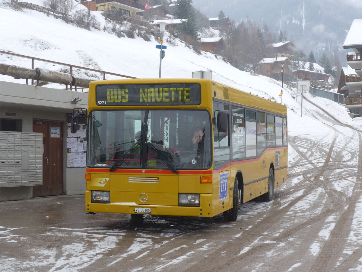 (188'378) - PostAuto Wallis - Nr. 17/VS 33'100 - Mercedes (ex Theytaz, Sion; ex AAGL Liestal Nr. 57) am 11. Februar 2018 in Veysonnaz, Greppon Blanc