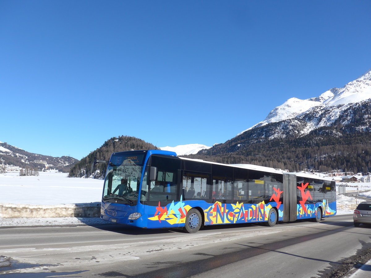 (188'534) - SBC Chur - Nr. 92/GR 156'992 - Mercedes (ex VZO Grningen Nr. 151; ex Vorfhrfahrzeug) am 13. Februar 2018 in Silvaplana, Kreisel Mitte