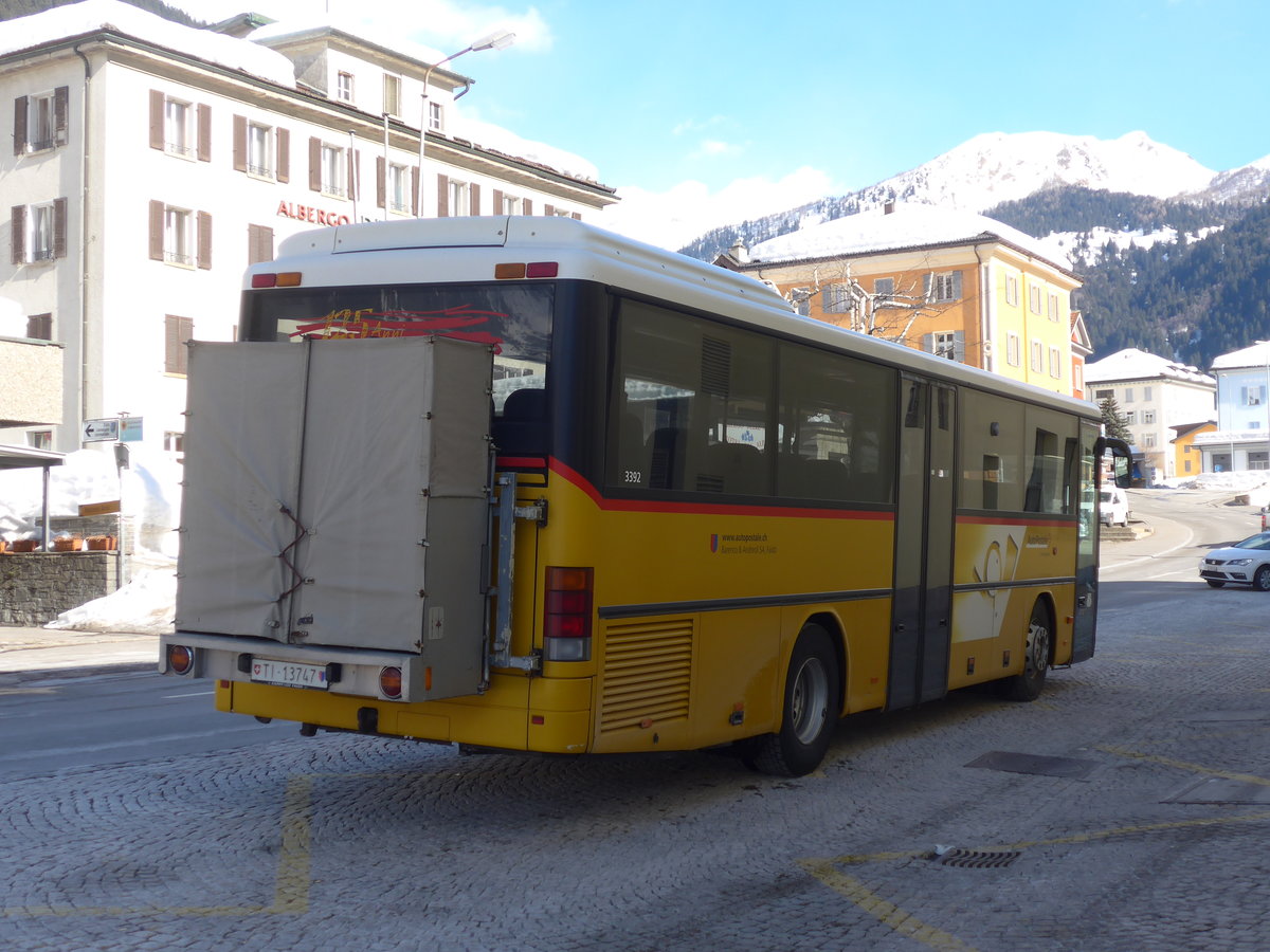 (188'614) - Barenco, Faido - TI 13'747 - Setra am 14. Februar 2018 beim Bahnhof Airolo