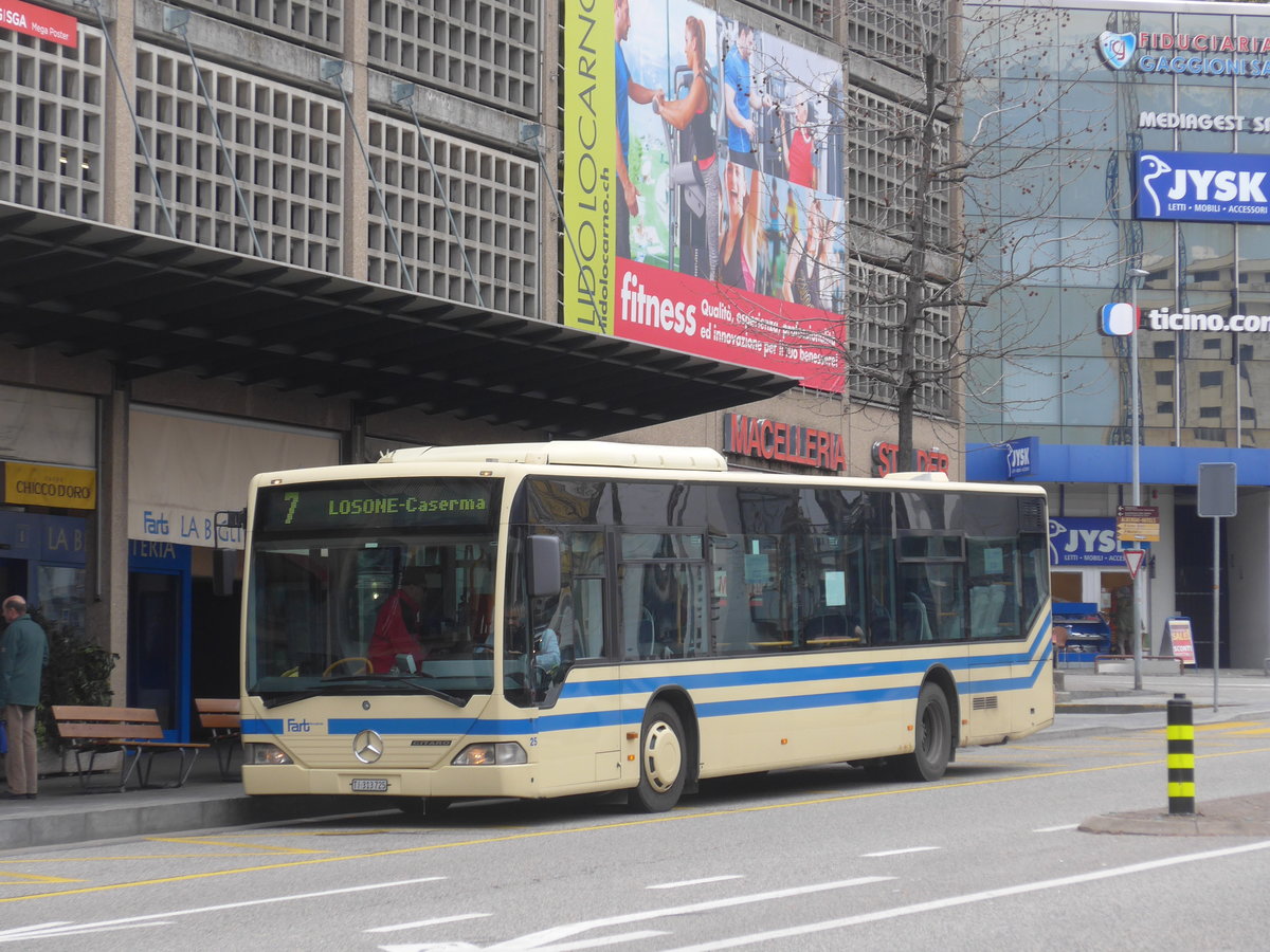 (188'827) - FART Locarno - Nr. 25/TI 313'725 - Mercedes am 17. Februar 2018 beim Bahnhof Locarno