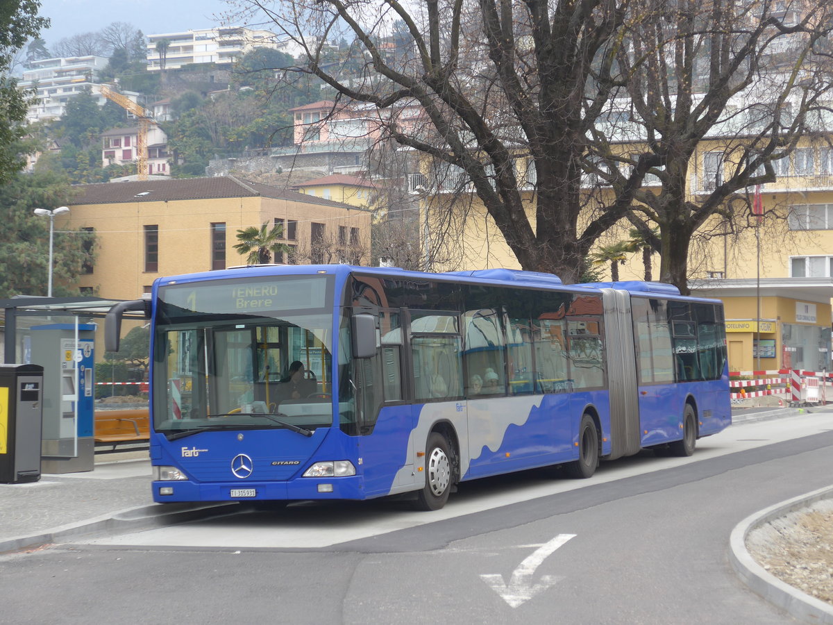 (188'842) - FART Locarno - Nr. 31/TI 315'931 - Mercedes (ex VZO Grningen Nr. 20) am 17. Februar 2018 in Ascona, Post