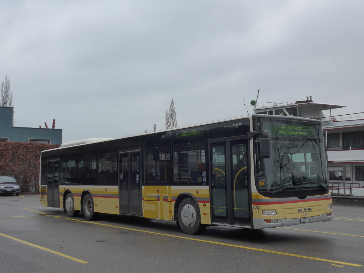 (188'867) - STI Thun - Nr. 132/BE 801'132 - MAN am 18. Februar 2018 bei der Schifflndte Thun