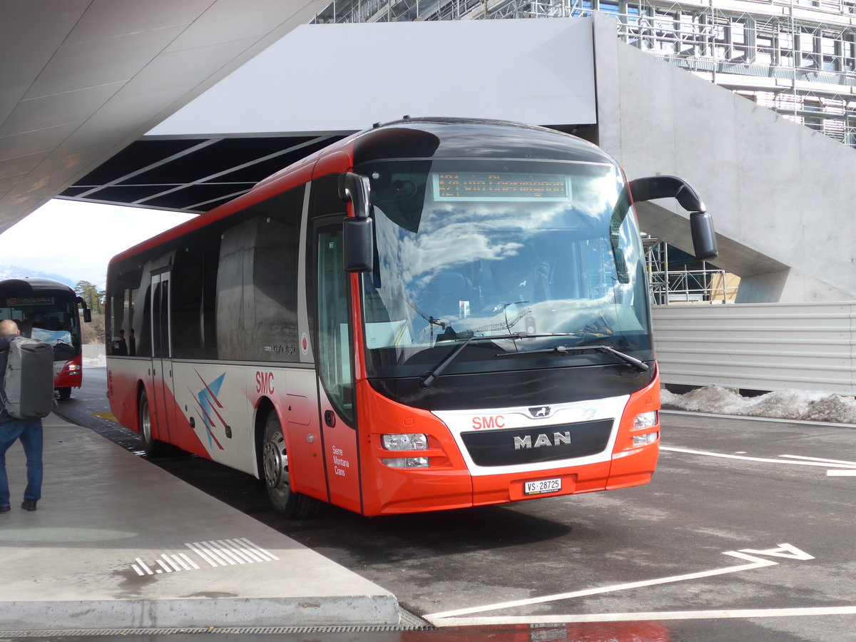 (188'887) - SMC Montana - Nr. 25/VS 28'725 - MAN am 18. Februar 2018 in Sierre, Busbahnhof