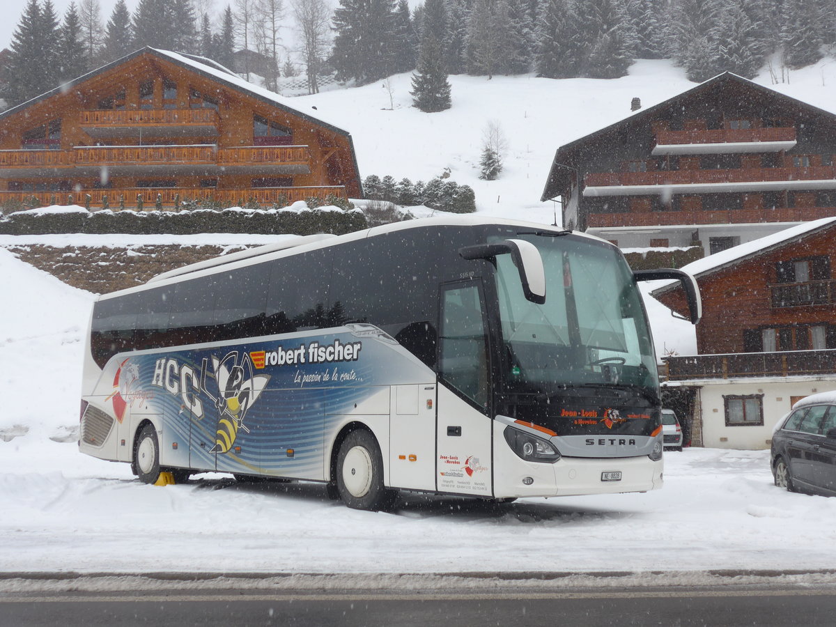 (188'992) - Fischer, Marin - NE 8828 - Setra am 3. Mrz 2018 in Morgins