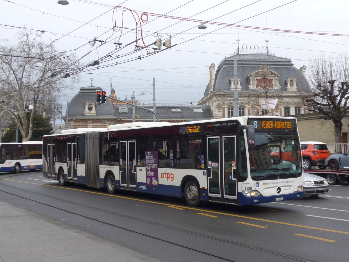 (189'142) - TPG Genve - Nr. 1126/GE 960'876 - Mercedes am 12. Mrz 2018 in Genve, Place des Vingt-Deux-Cantons