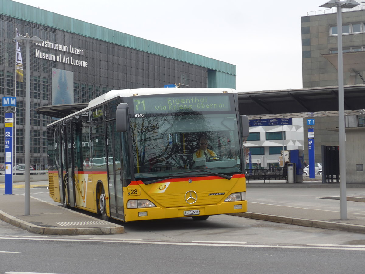 (189'301) - Bucheli, Kriens - Nr. 28/LU 15'550 - Mercedes am 17. Mrz 2018 beim Bahnhof Luzern