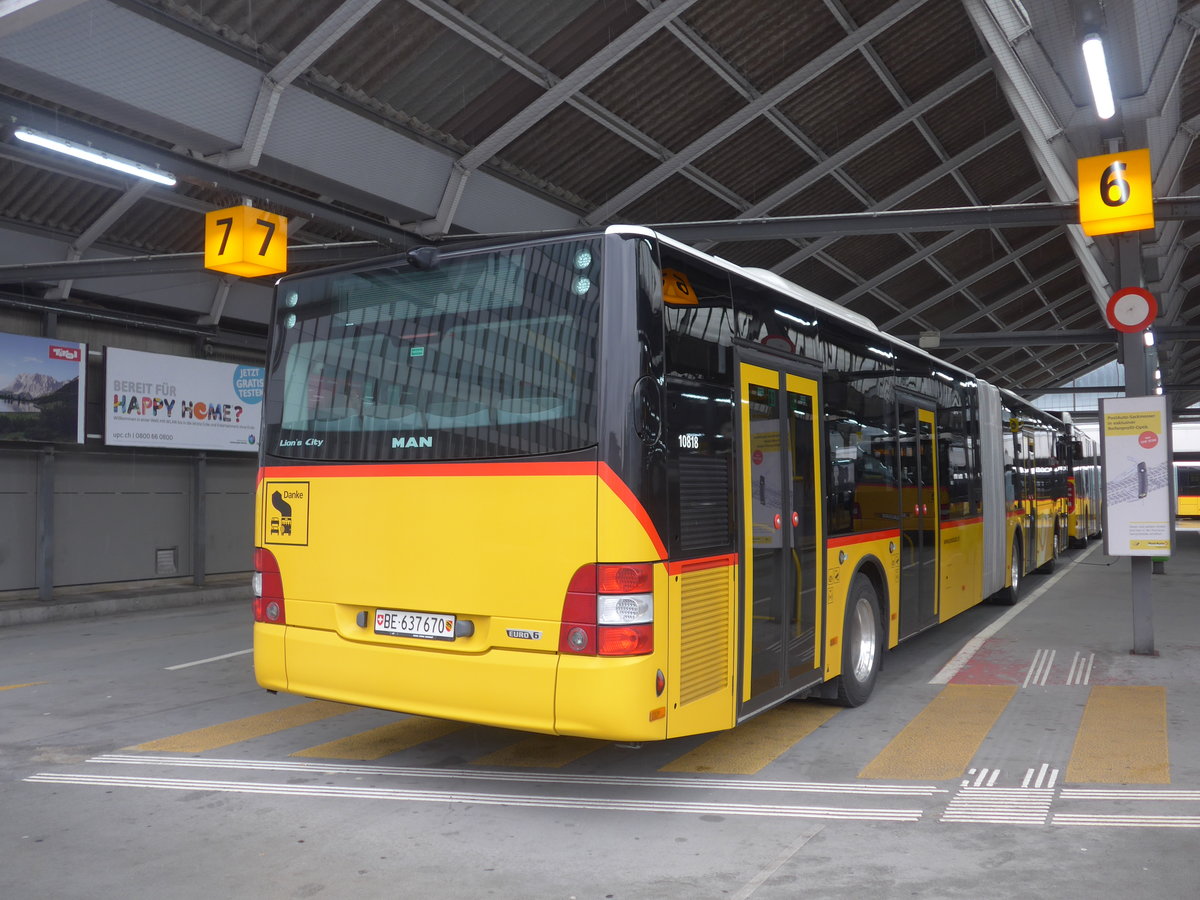 (189'459) - PostAuto Bern - Nr. 670/BE 637'670 - MAN am 17. Mrz 2018 in Bern, Postautostation