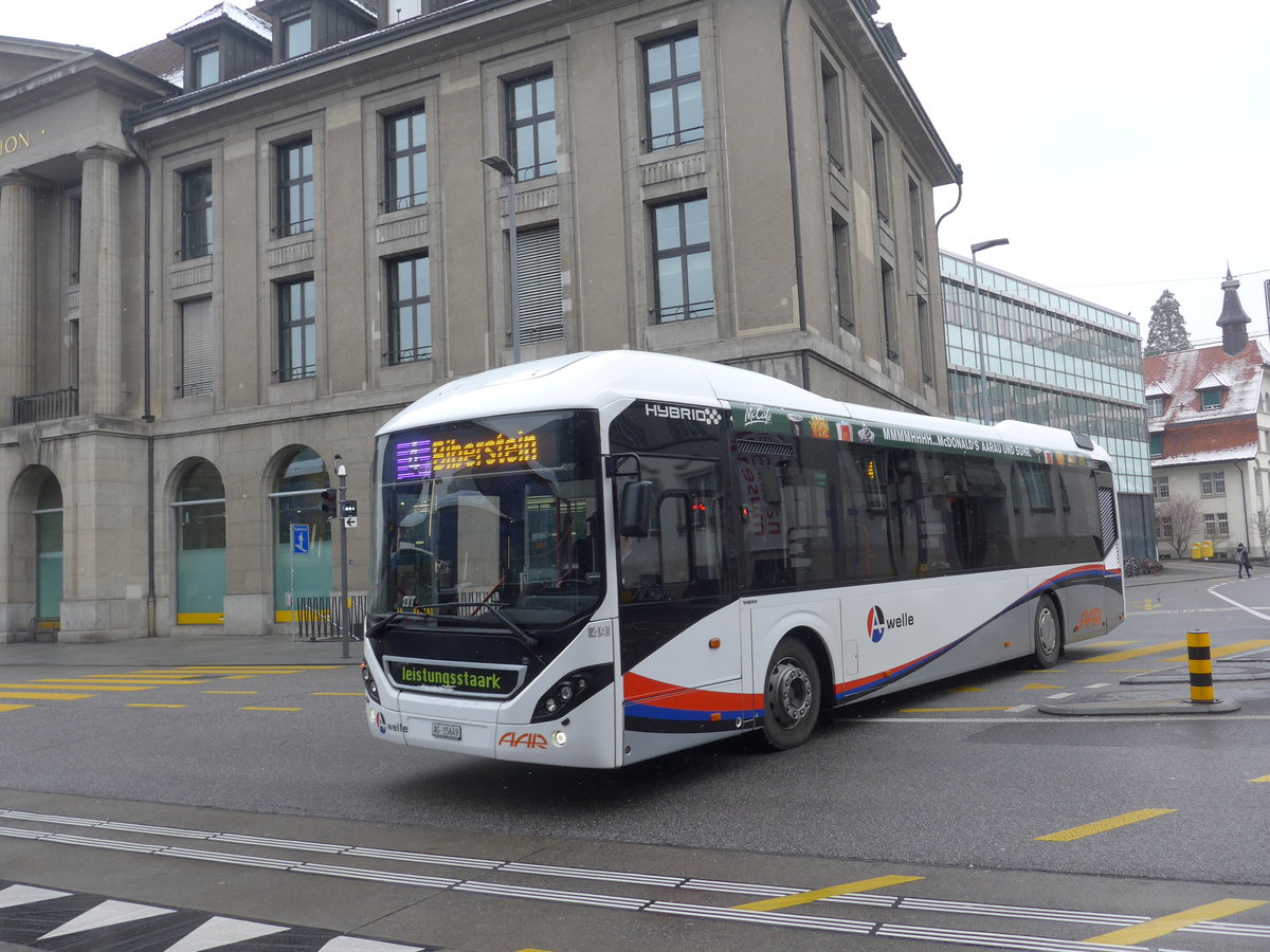 (189'475) - AAR bus+bahn, Aarau - Nr. 49/AG 15'649 - Volvo am 19. Mrz 2018 beim Bahnhof Aarau