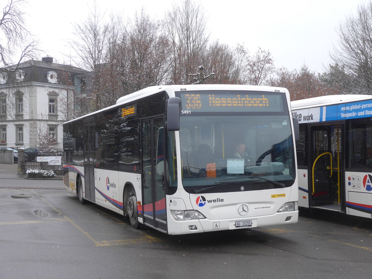 (189'497) - Twerenbold, Baden - Nr. 13/AG 15'255 - Mercedes (ex Geissmann, Mellingen Nr. 13) am 19. Mrz 2018 beim Bahnhof Wohlen