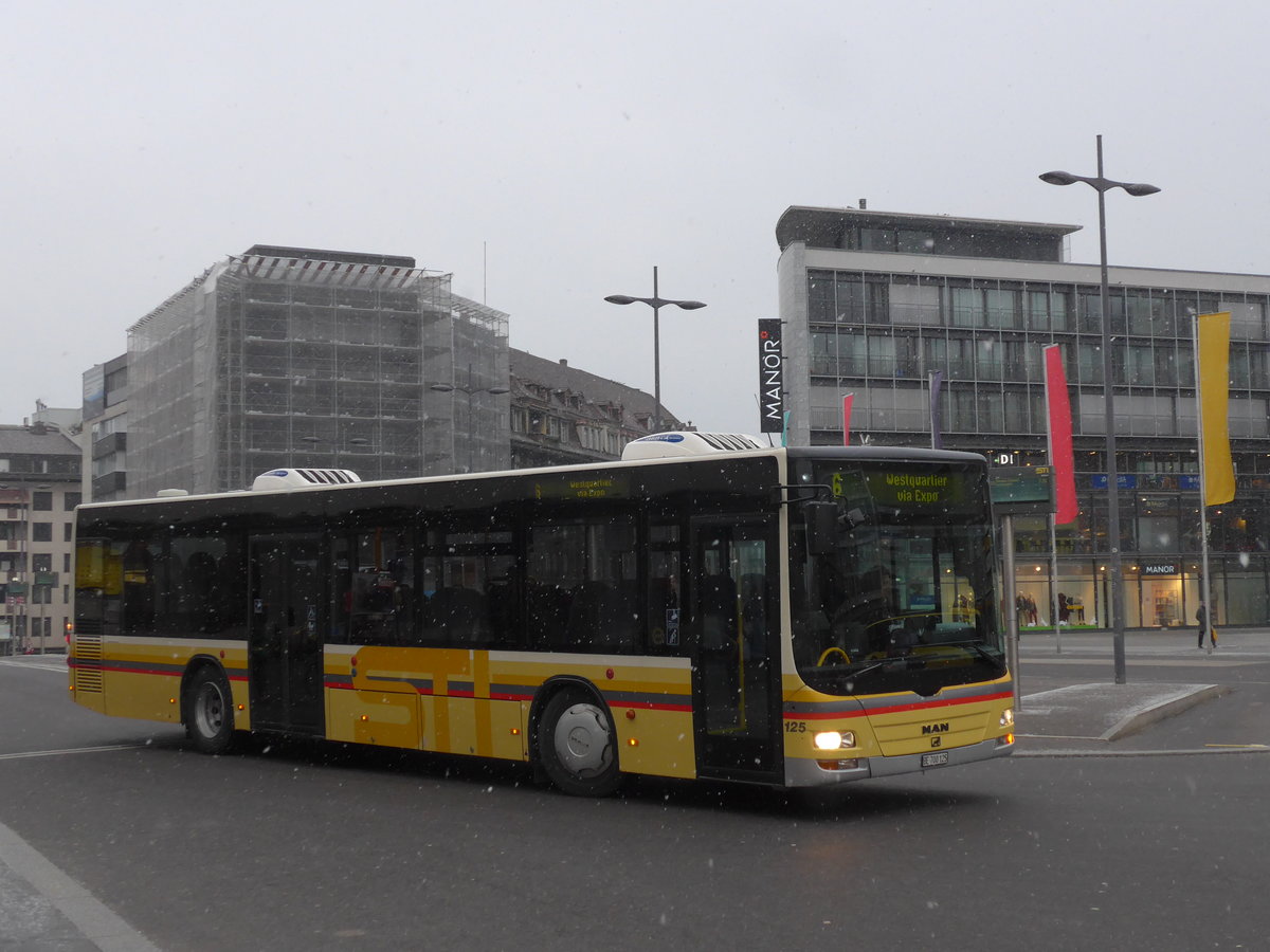 (189'598) - STI Thun - Nr. 125/BE 700'125 - MAN am 21. Mrz 2018 beim Bahnhof Thun