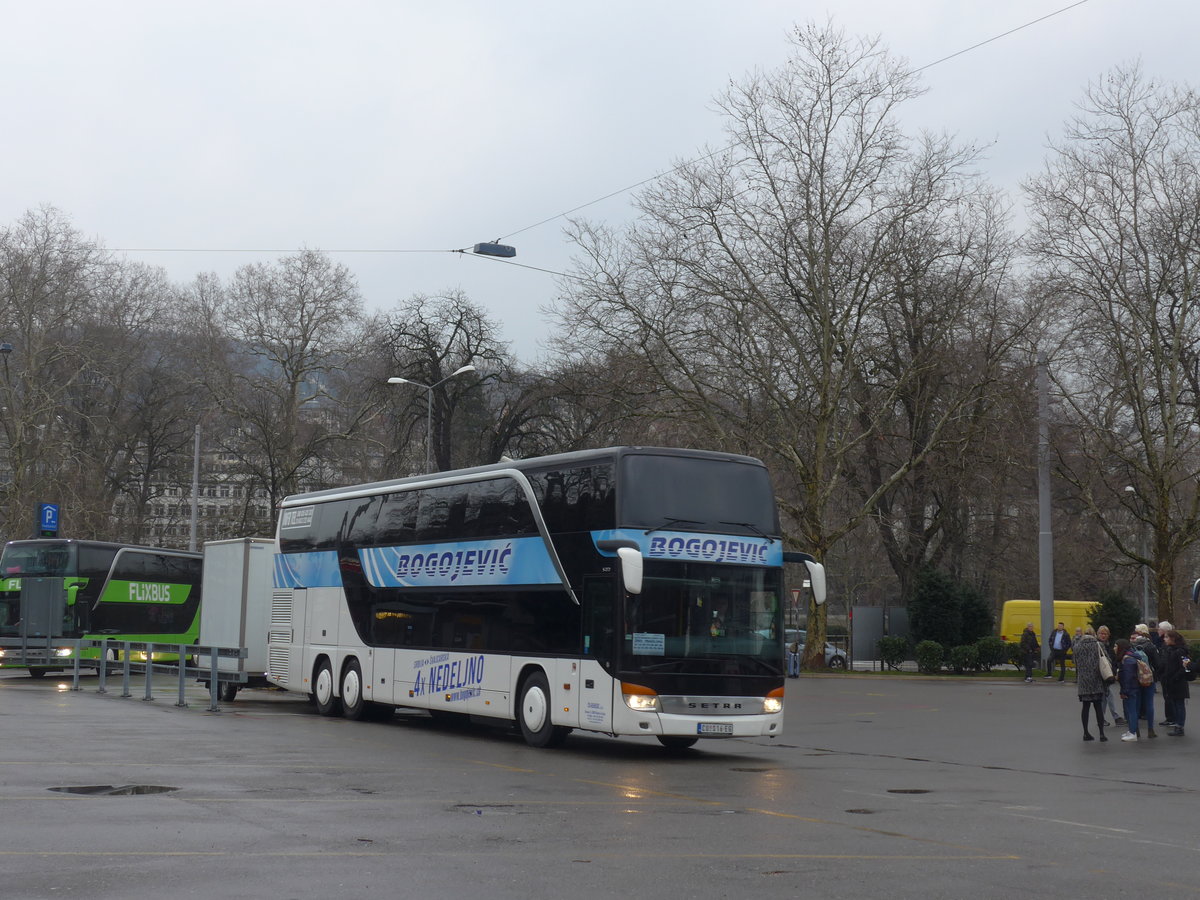 (189'699) - Aus Serbien: Bogojevic, Cuprija - CU 016-EG - Setra am 26. Mrz 2018 in Zrich, Sihlquai