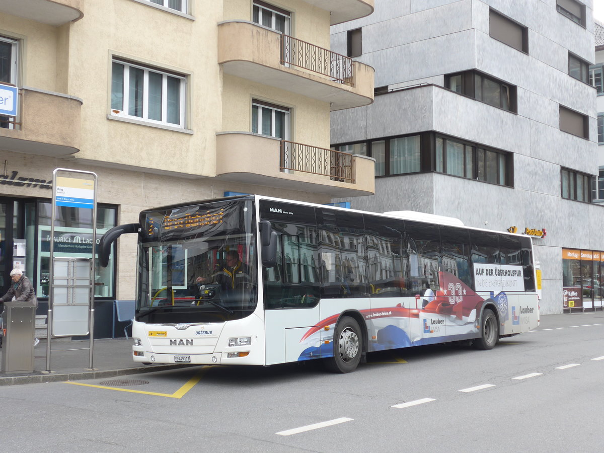 (189'779) - PostAuto Wallis - VS 449'117 - MAN am 30. Mrz 2018 beim Bahnhof Brig