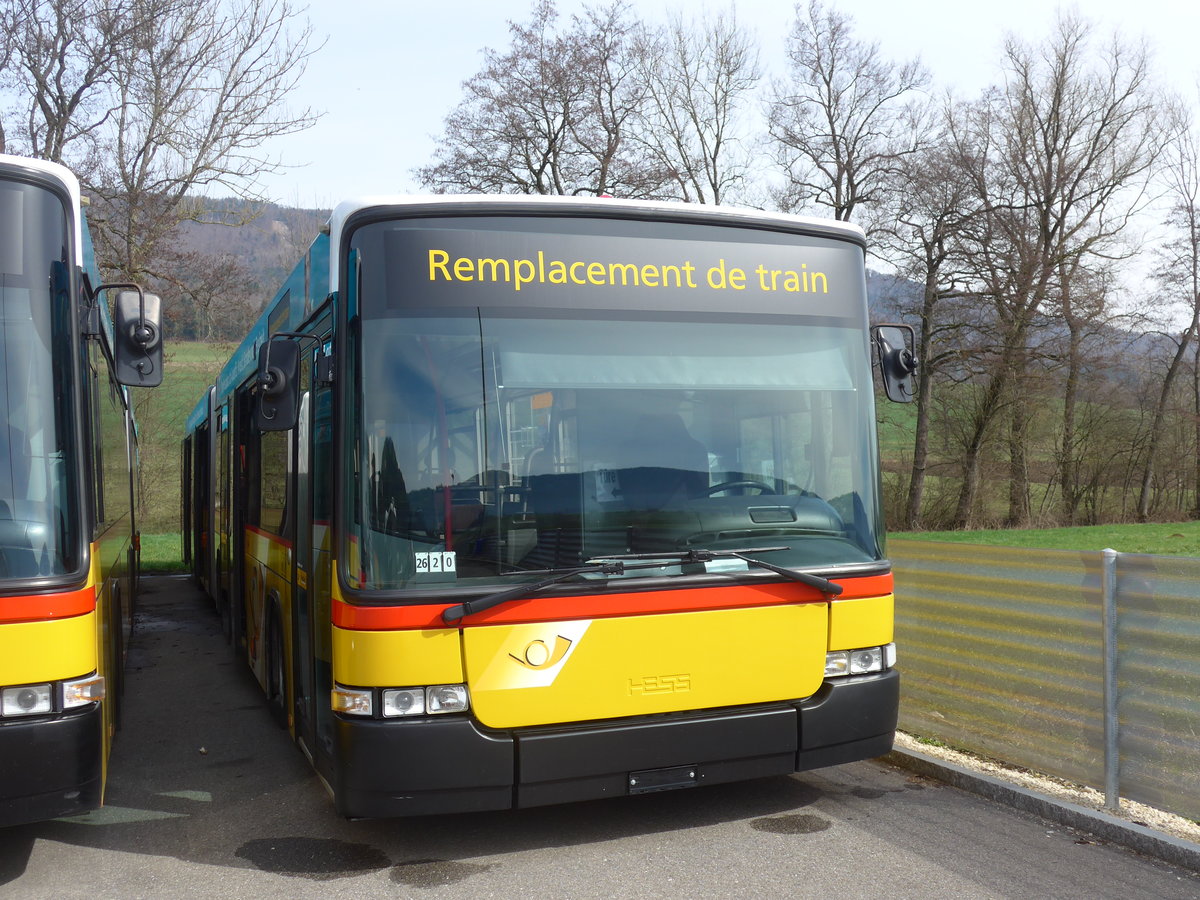 (189'899) - PostAuto Bern - Nr. 798 - Volvo/Hess (ex Bernmobil, Bern Nr. 262) am 2. August 2018 in Develier, Parkplatz